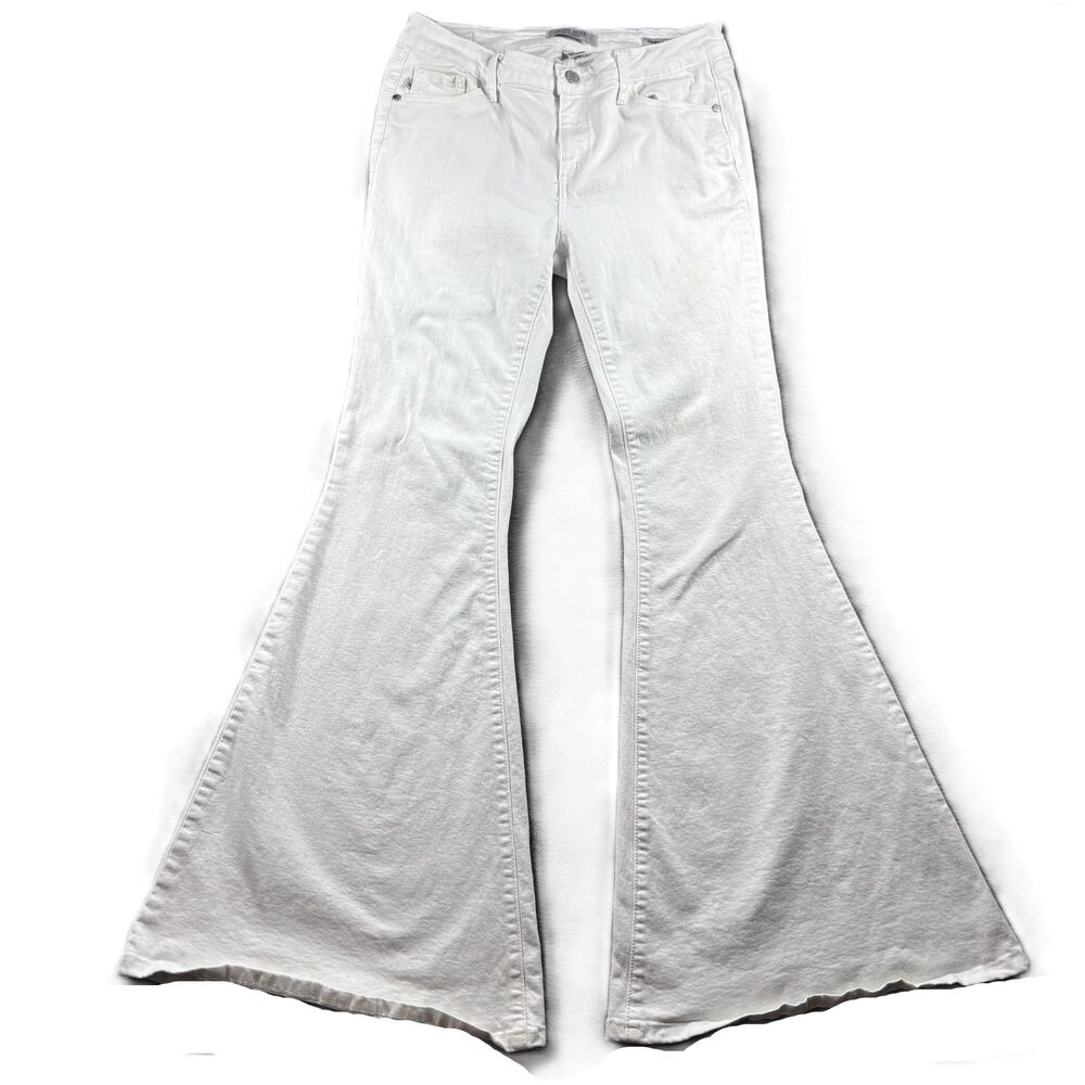 Judy Blue Women Jeans Super Flare Fit Stretch Festival Coastal White 11/30 P144